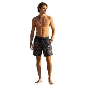 NWOT Dixxon ‘The Brad’ Camo Drawstring Lined Swim Shorts in Gray/Black Size S